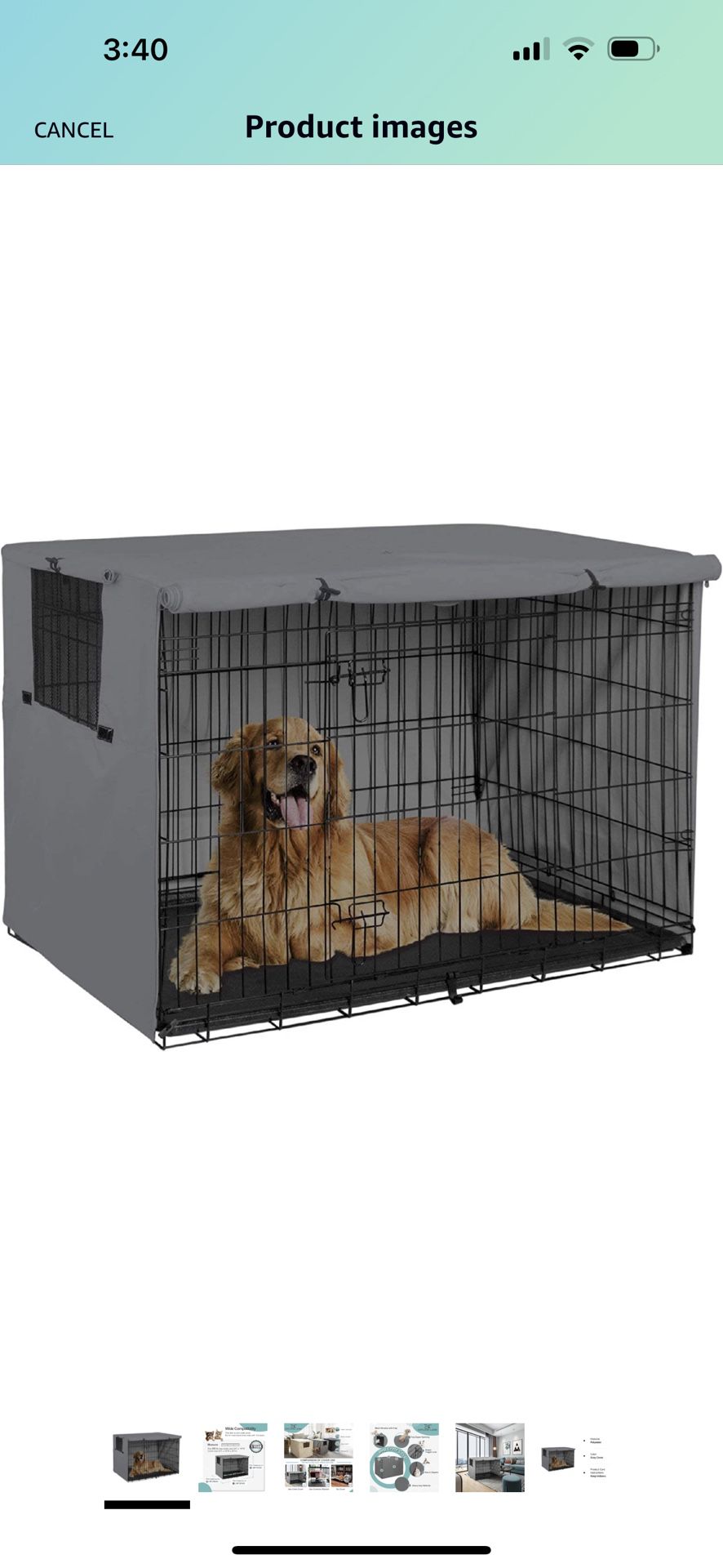Dog Crate Cover - Gray