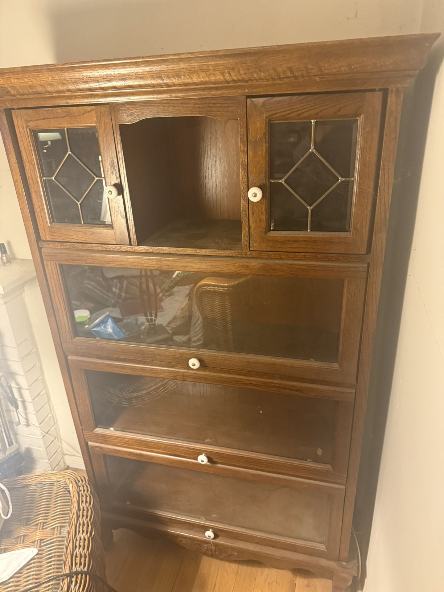 Wood Glass Book Case