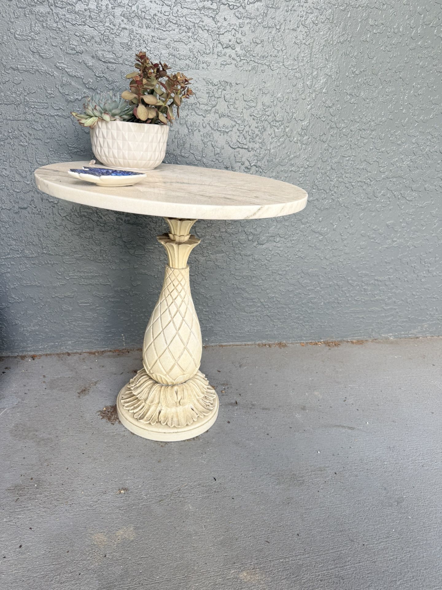 marble patio side table