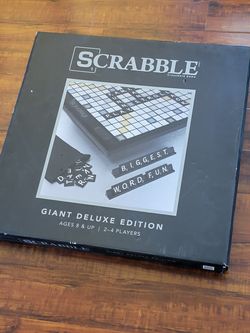 Scrabble Giant Deluxe 24" Inch Wood Edition Rotating Board Game Huge