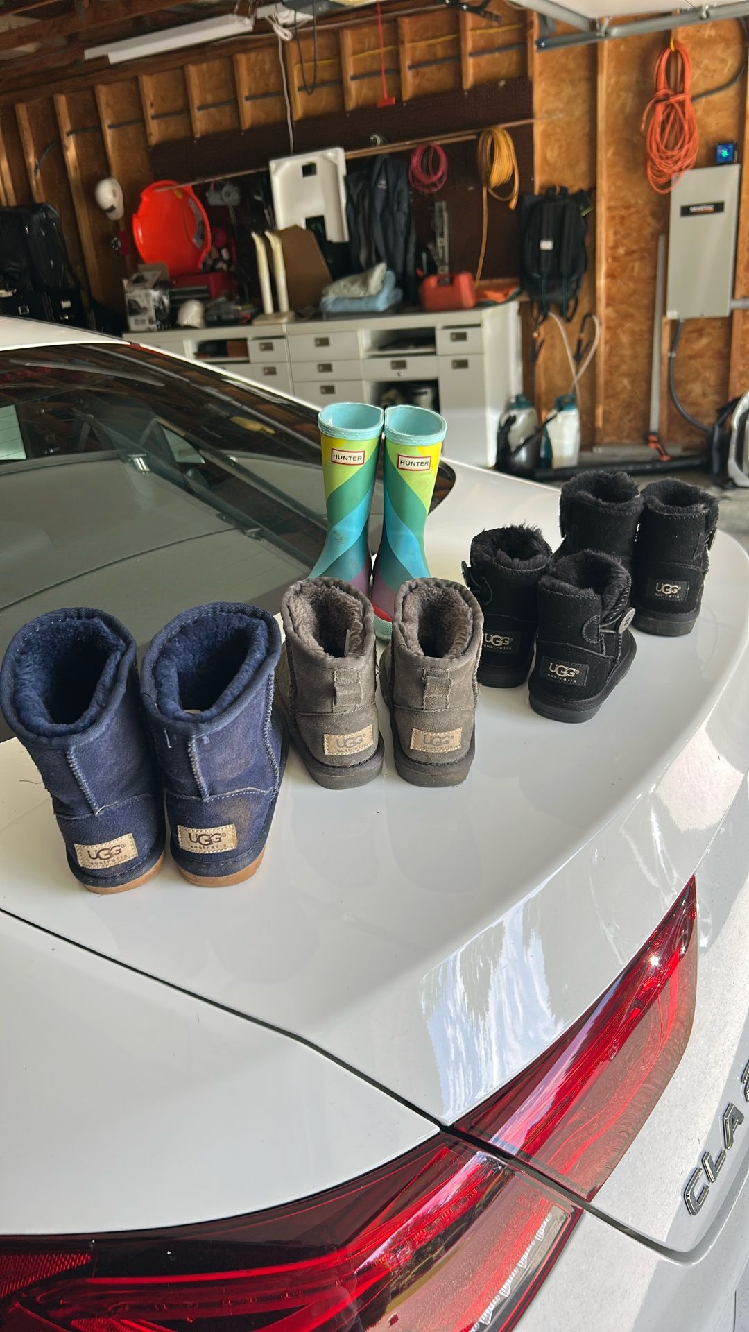4 Toddler Ugg Boots And 1 Pair Hunter Boots