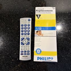 Philips Universal TV VCR DVD Remote Control  Big Buttons Learning Ability