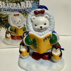 VINTAGE 1998 BLIZZARD SNOWFLAKE AND SHIVERS CHRISTMAS ORNAMENT -COOKS CLUB