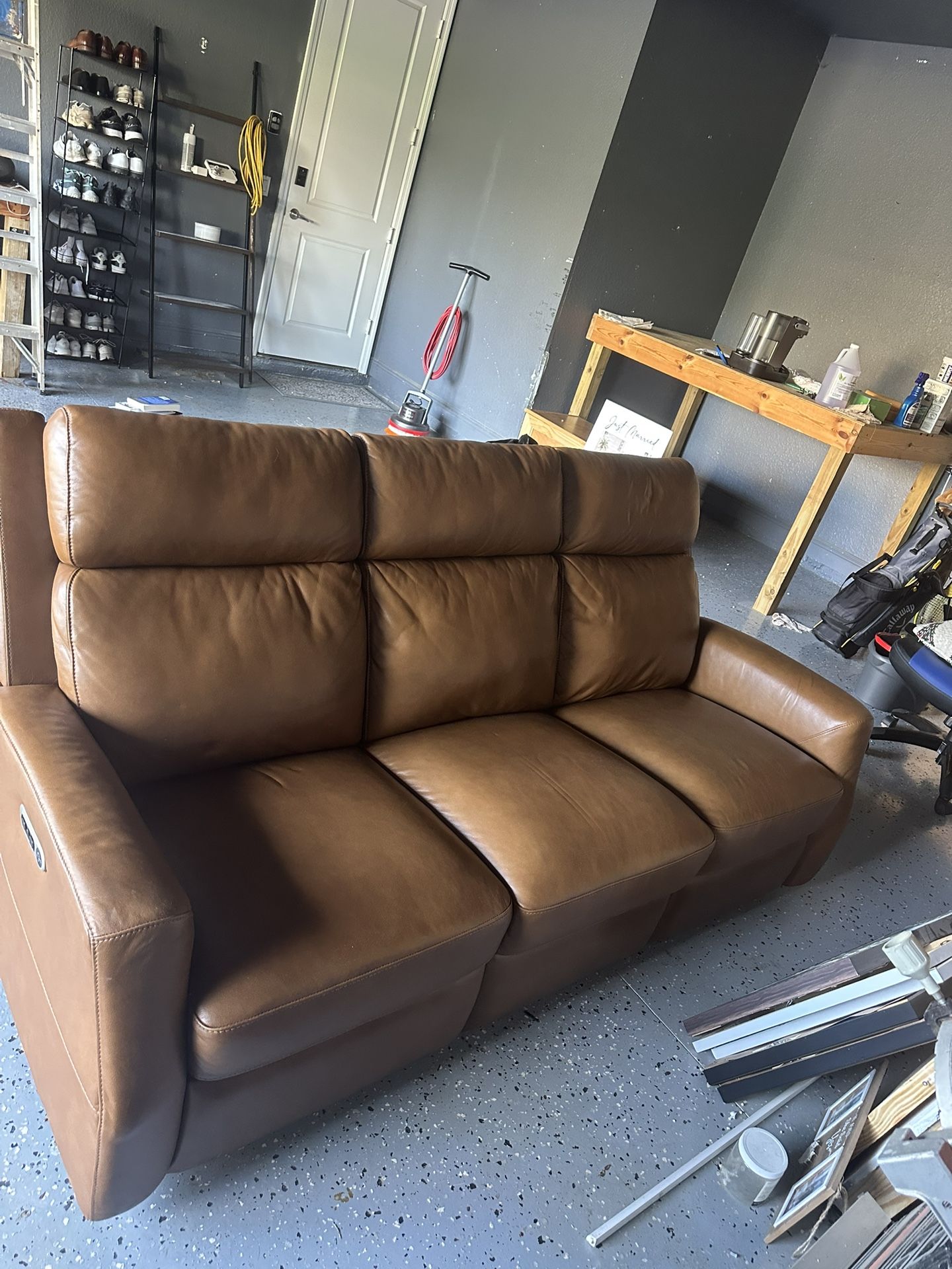 Leather Couch - Automatic Reclining 