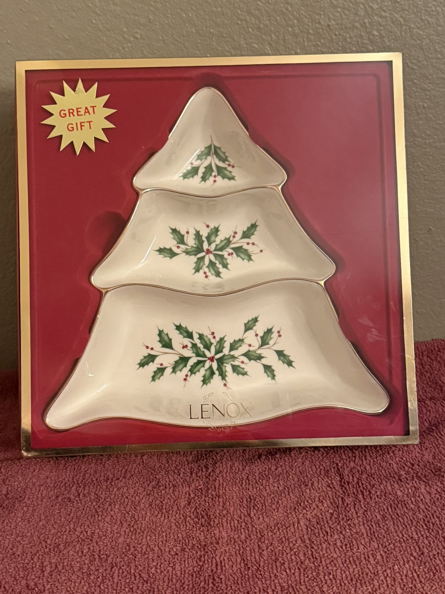 Lennox China Holiday Tree Serving Dish