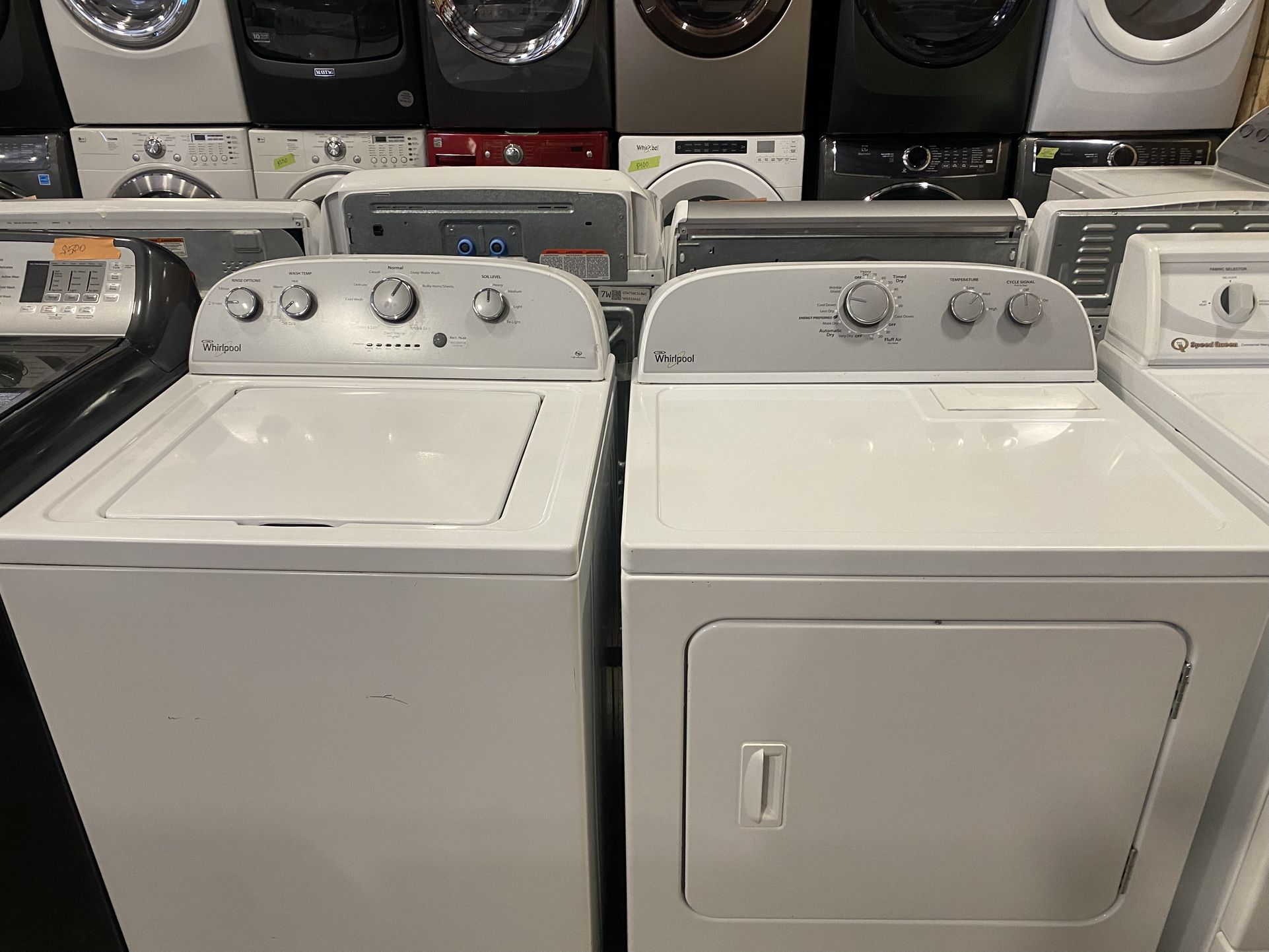 WHIRLPOOL XL TOP LOAD WASHER and DRYER ELECTRIC SET with FREE WARRANTY etc. …