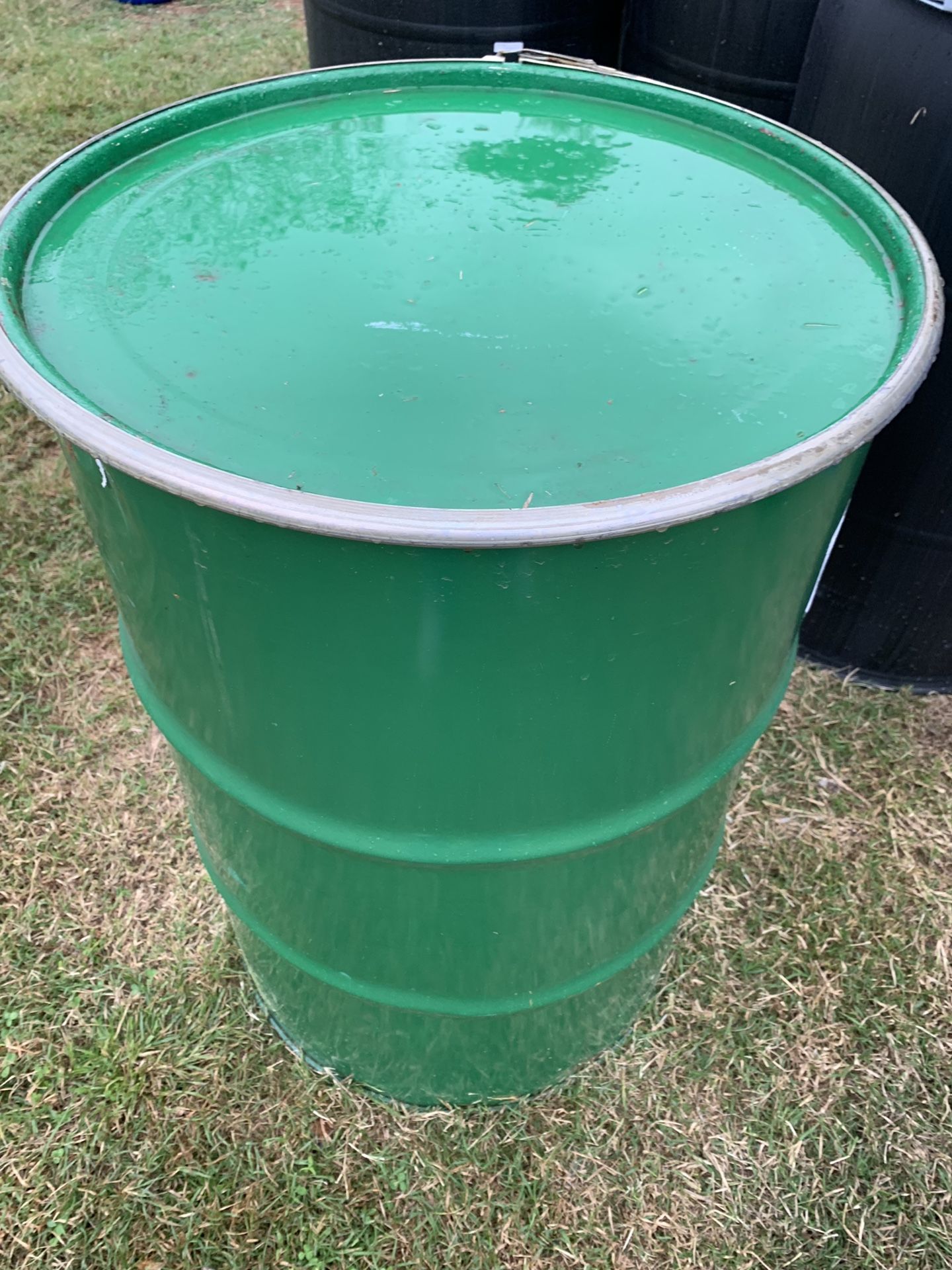 55 gallon metal drums food grade feed, burn barrels, storing , septic