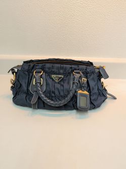 Prada Tessuto Gaufre Braided Handle Satchel