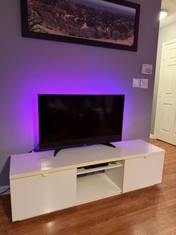 TV unit, high gloss white, 63x16 1/2x17 3/4 "