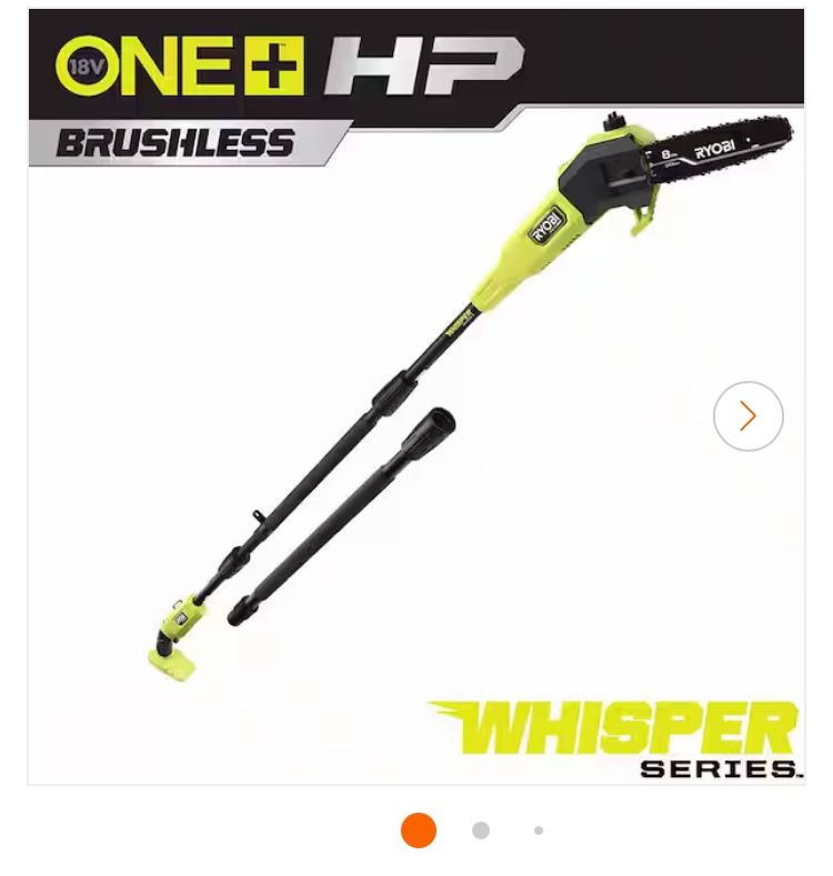 BRAND NEW IN BOX RYOBI ONE+ HP 18V Brushless Whisper Series Cordless Battery 8 in. Pole Saw (Tool Only)