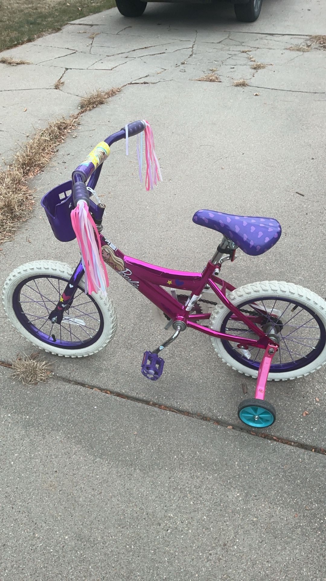 16in Barbie Bike With Training Wheels