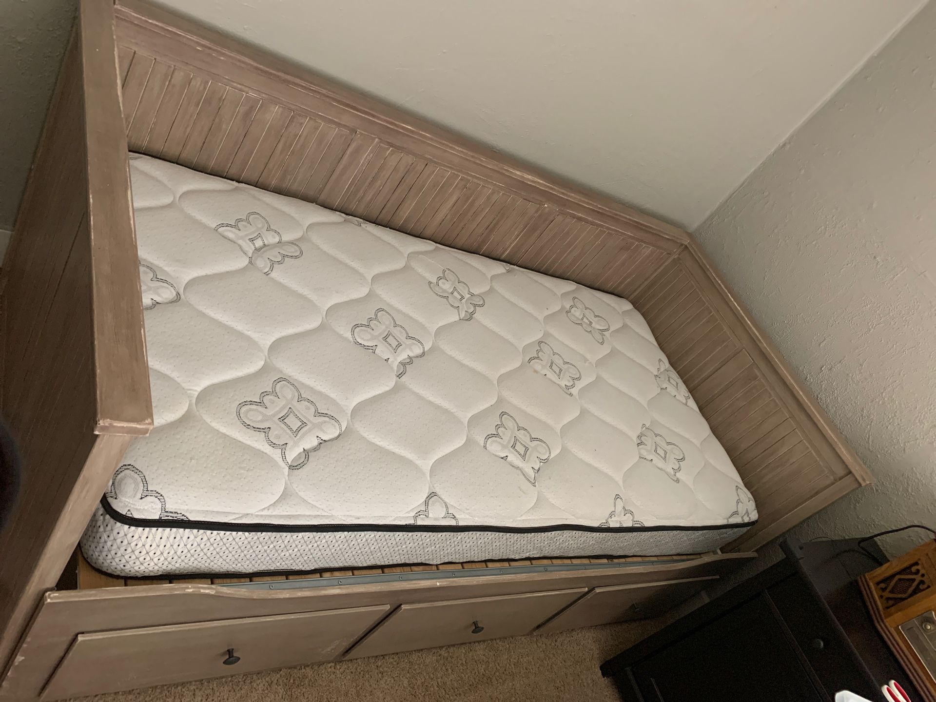 Twin bed frame plus mattress