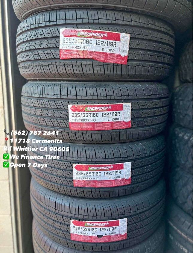 235/65R16C Load C Cargo Set of Tires Installed and Balanced Set de Llantas Nuevas Instaladas y Balanceadas