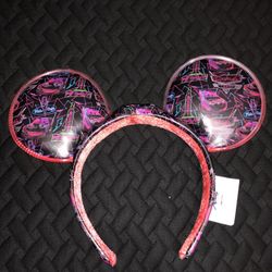 Disney Parks Cars Light Up Mickey Ears Headband Lightning McQueen