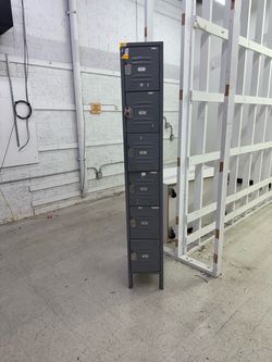 6-Tier Metal Storage Locker – Dark Gray/Industrial Gym Style
