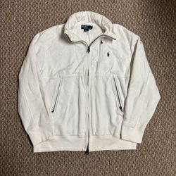 Polo Ralph Lauren White Performance Zip Up Bomber Jacket