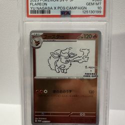 Pokemon PSA 10 Flareon #065 Yu Nagaba Promo Japanese