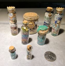 Spell Jars Bottle Gemstones Shells Beach in a Bottle