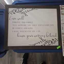 Live Well Wall Decor 17 H x 22" L