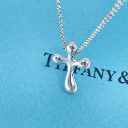 Tiffany Elsa Perreti Cross Pendant Necklace