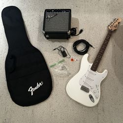 Fender Squier Stratocaster Electric Guitar Bundle - Like New