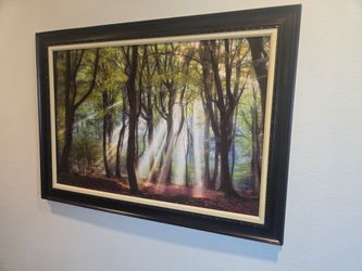 Framed Forest Print – 41" × 30"