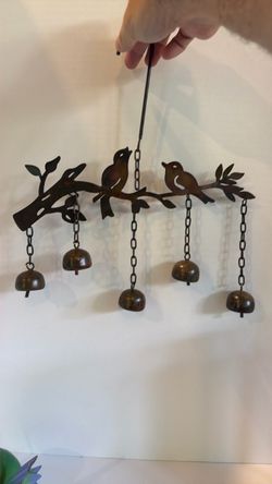 Metal Bird Branch Wind Chime with Bells