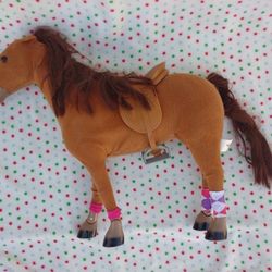 MY LIFE AS 18" Chestnut Brown Horse POSABLE KNEES FEET for 18" DOLL w/SADDLE