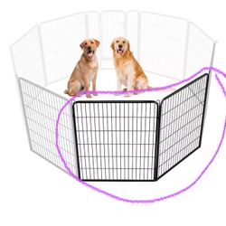 2  Panels Metal Dog Playpen Fence