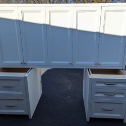 White Wood Cabinet Like New 