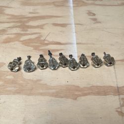 9 Vintage Small Cabinet Crystal Clear Knobs 