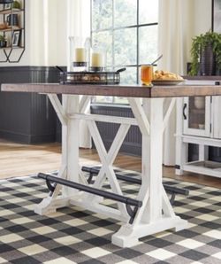 Valebeck Counter Height Dining Table with Footrests