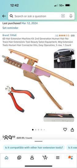 6D Second Generation Hair Extension Machine With Pack of Clips 