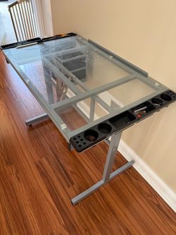 Glass Top Adjustable Drawing Desk