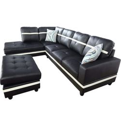 New Sectional And Storage Ottoman 