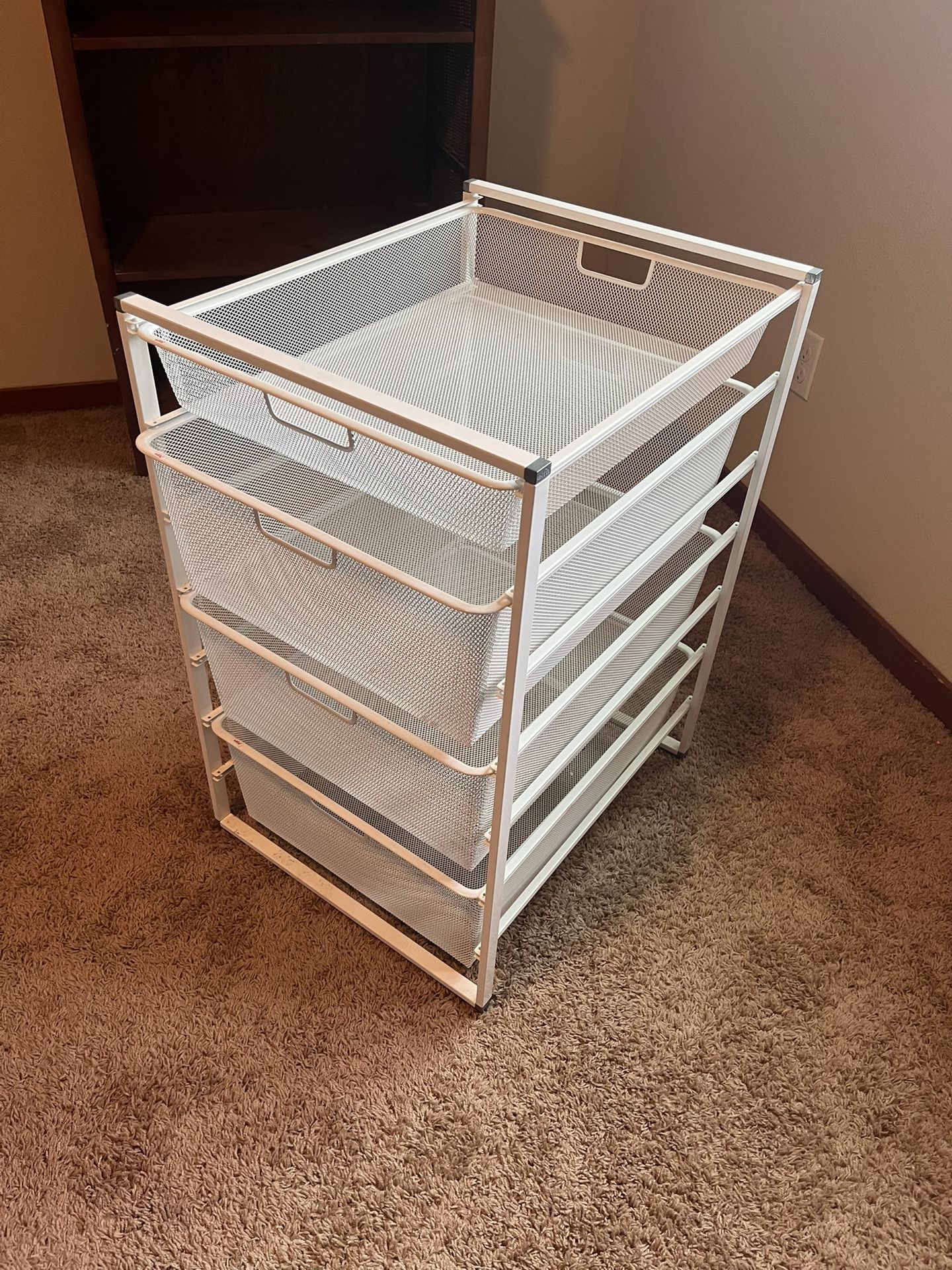 Metal Storage Drawers, White