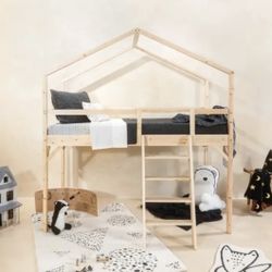 Kids Loft Bed - Bunk Bed / Coco Village Natural Wood Msrp 900