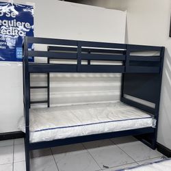 T/ T Bunk Bed With Mattress 🔥 Take It Home With Only $50 Down 