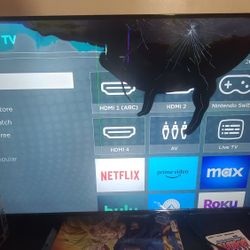 Broken 50" Onn 4k Roku Tv 