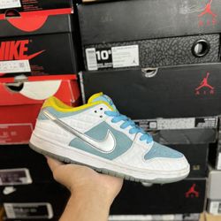 Nike SB Dunk Low Pro FTC Lagoon Pulse size 8 USED But Clean 