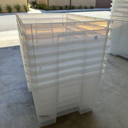 Box with lid, clear, 22 ½x15 ¼x11 "/12 gallon IKEA 