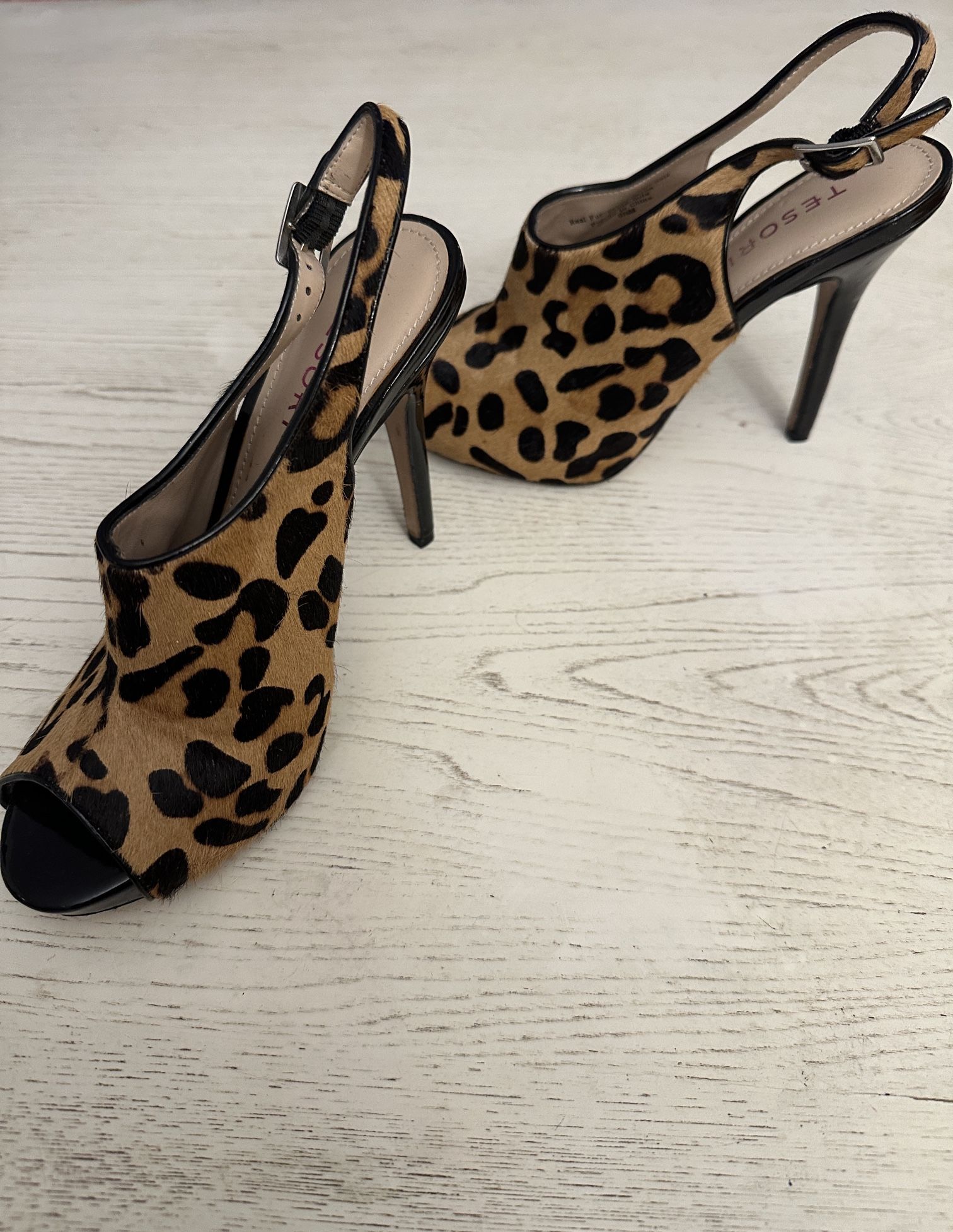 Tesoro Stilleto Peep Toe High Heels Platform Size 6.5