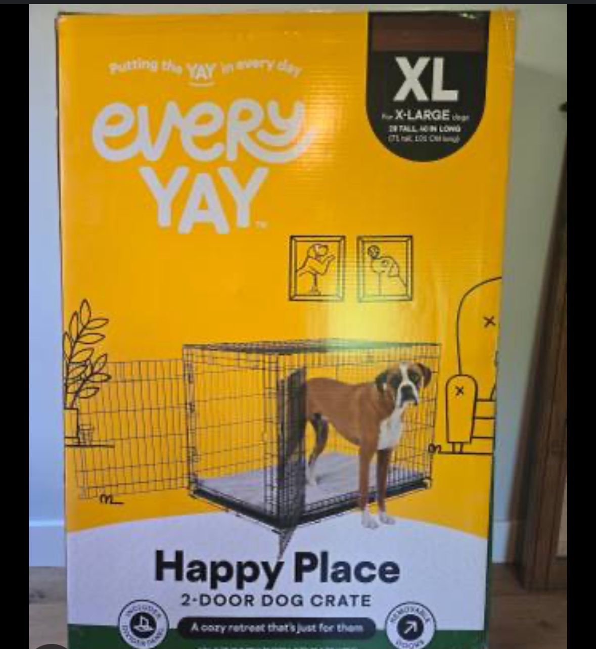 EveryYay Going Places 2-Door Folding Dog Crate, 43.2