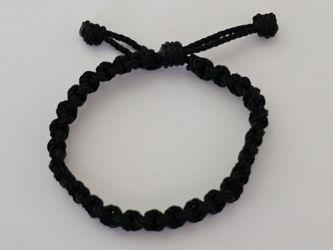 Black Thick Unisex Hand Braided Bracelet/ Anklet