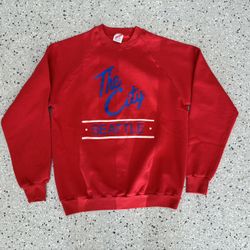 “JERZEES” The City Seattle Lightweight Red Sweatshirt. Size Large. Pre Owned.