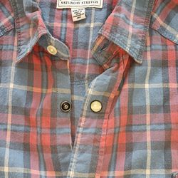 Lucky Brand Men's Plaid Collared Shirt With Snaps XXL 