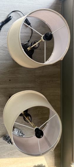 Cream Drum Lamp Shades – Set of 2