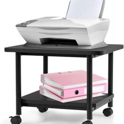 Black Printer Holder/Stand With Wheels