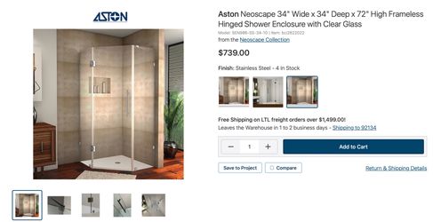 Corner shower enclosure Aston Neoscape
