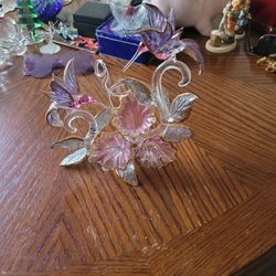 Hummingbird And Orchid Crystal Figurine